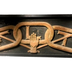 Large 19th Century Carved Wood Odd Fellows Lodge Sign