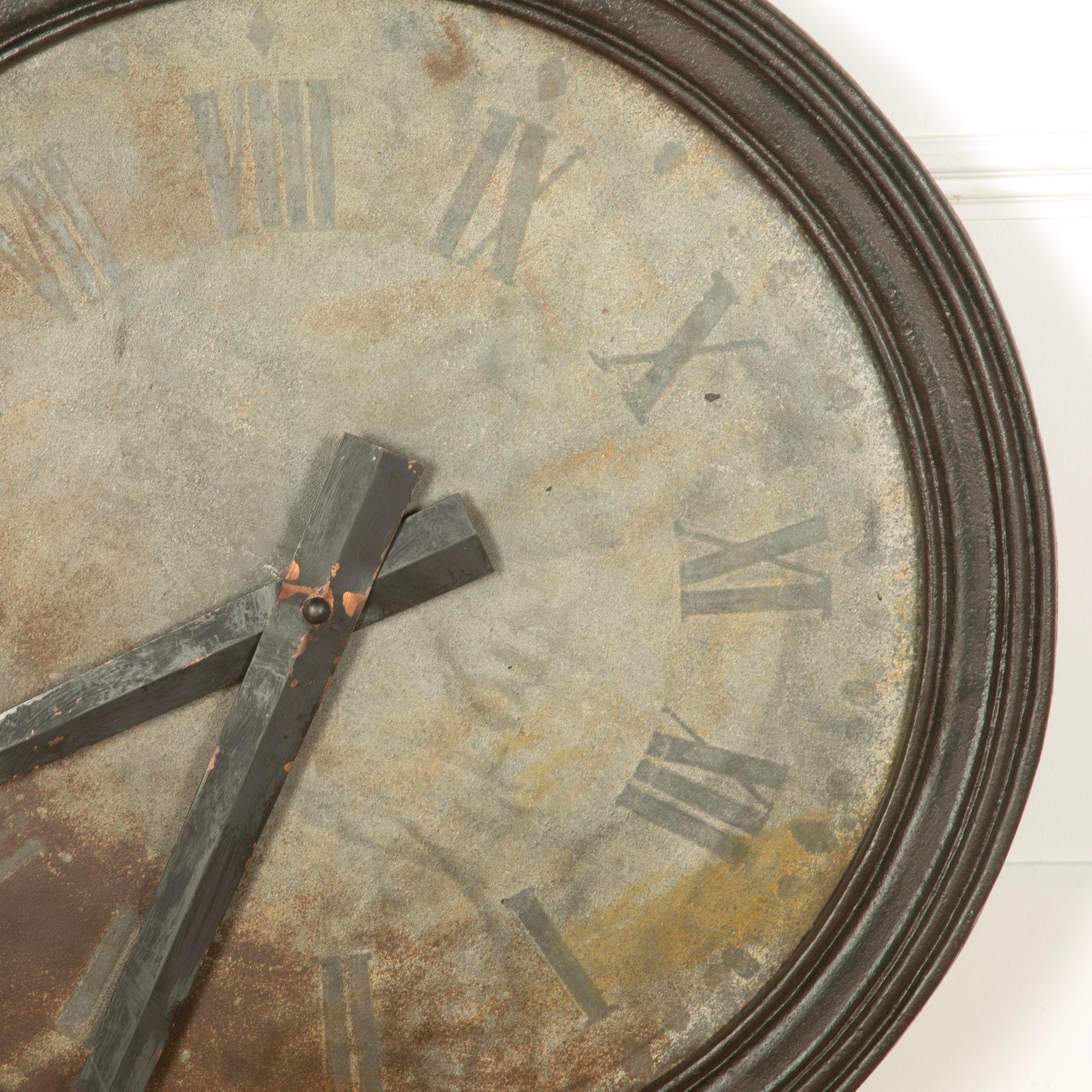 French Large 19th Century Cast Iron Clock Face For Sale