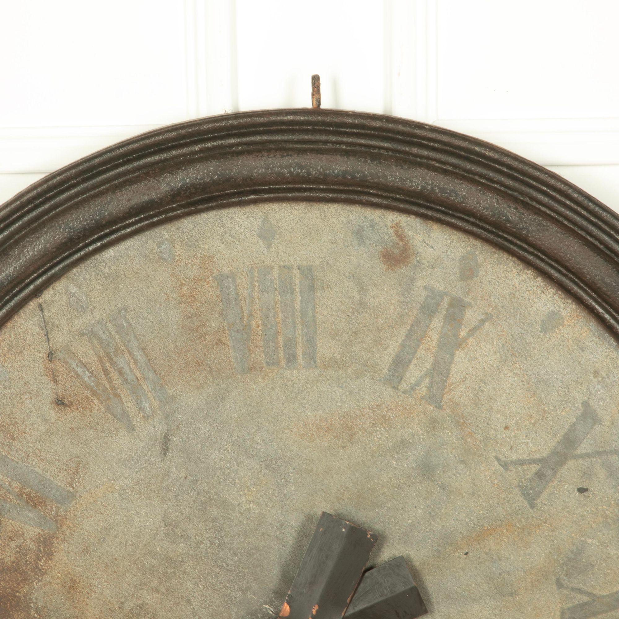 Large 19th Century Cast Iron Clock Face For Sale 1