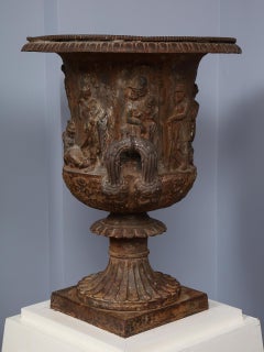 Large 19th Century Cast Iron Garden Urn, After the Antique Medici Vase
