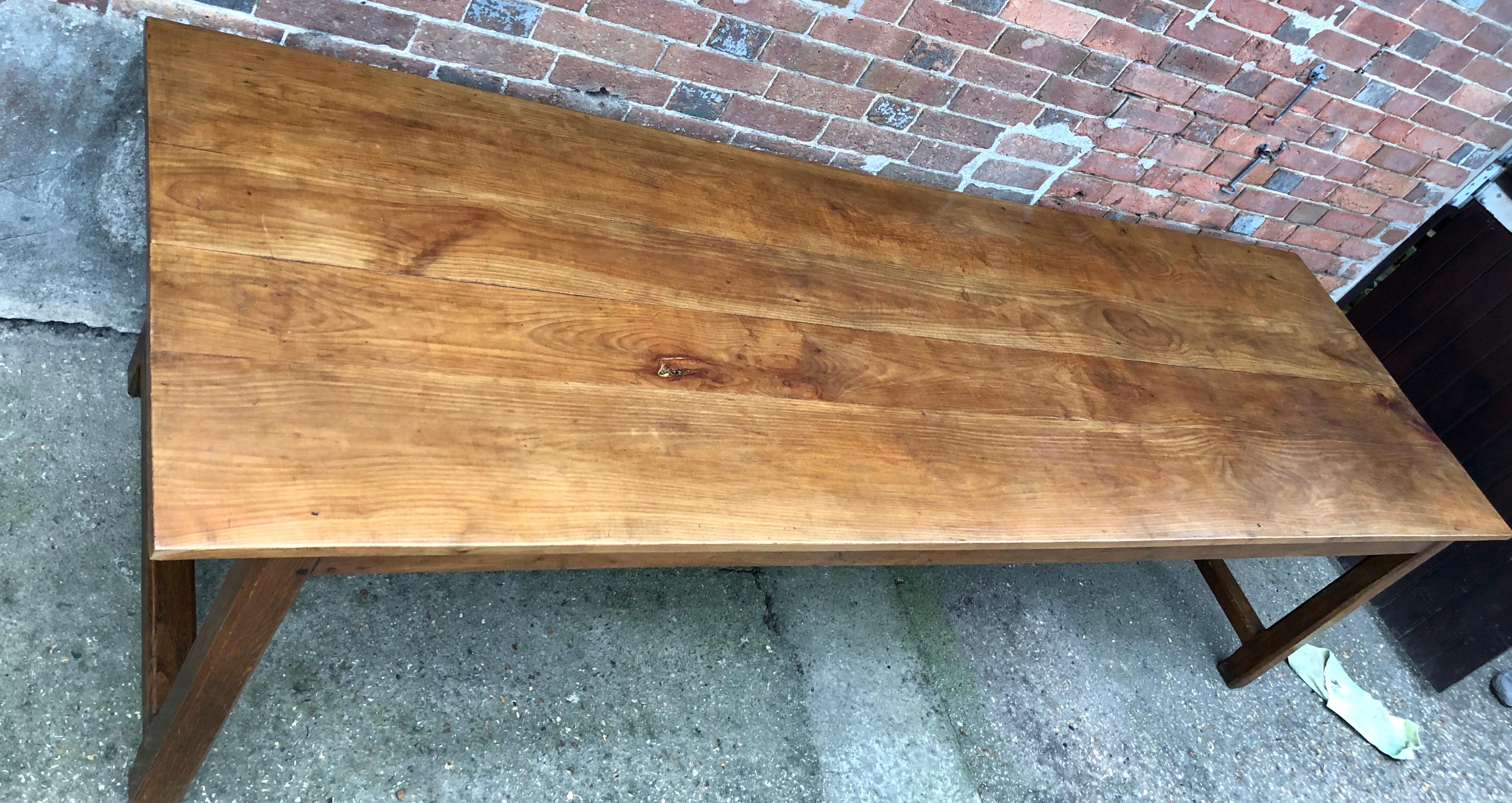 Large 19th Century Cherry Farm Dining Table 4