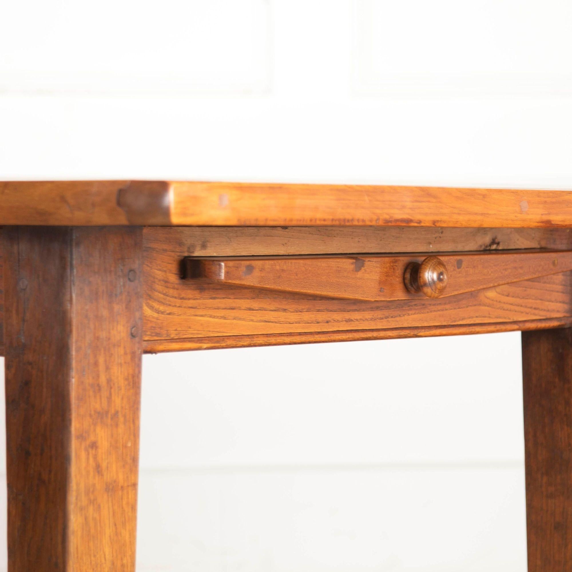 French Large 19th Century Cherry Wood Farmhouse Table