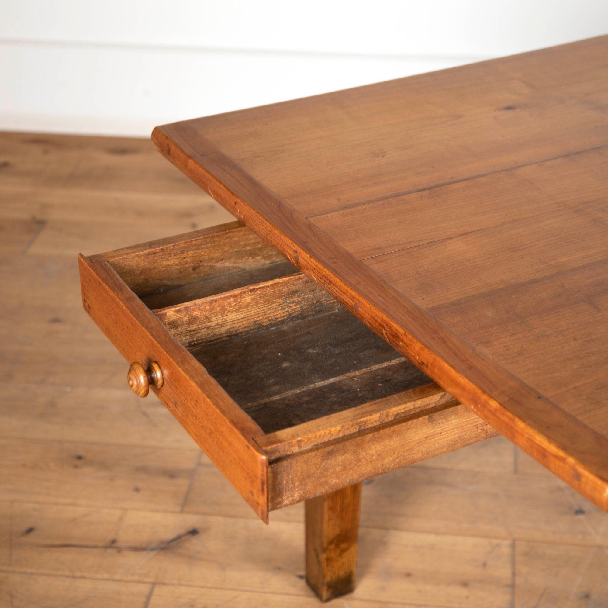 Large 19th Century Cherry Wood Farmhouse Table 1