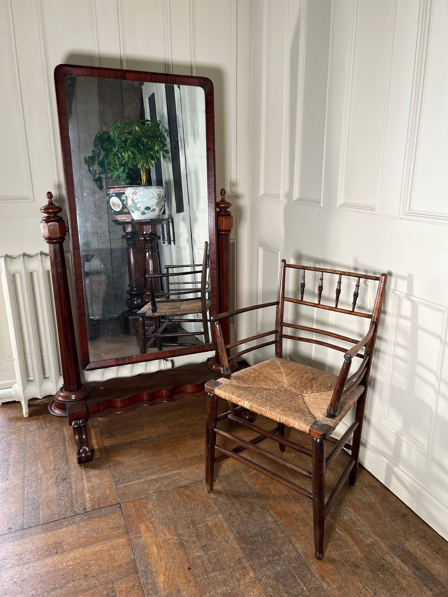 Large 19th Century Cheval Dressing Mirror In Good Condition For Sale In Warrington, GB