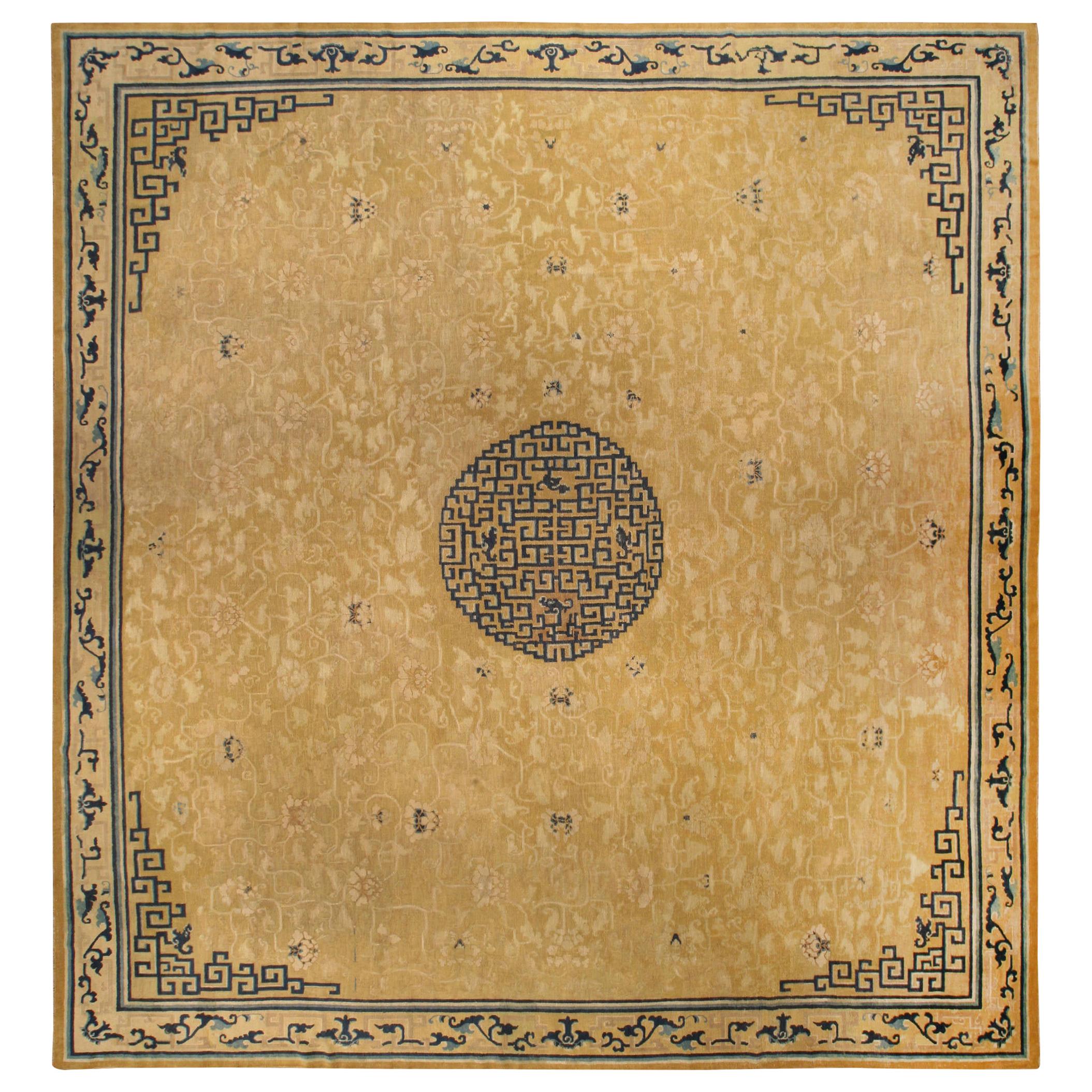 Großer authentischer handgefertigter chinesischer Teppich aus dem 19.
