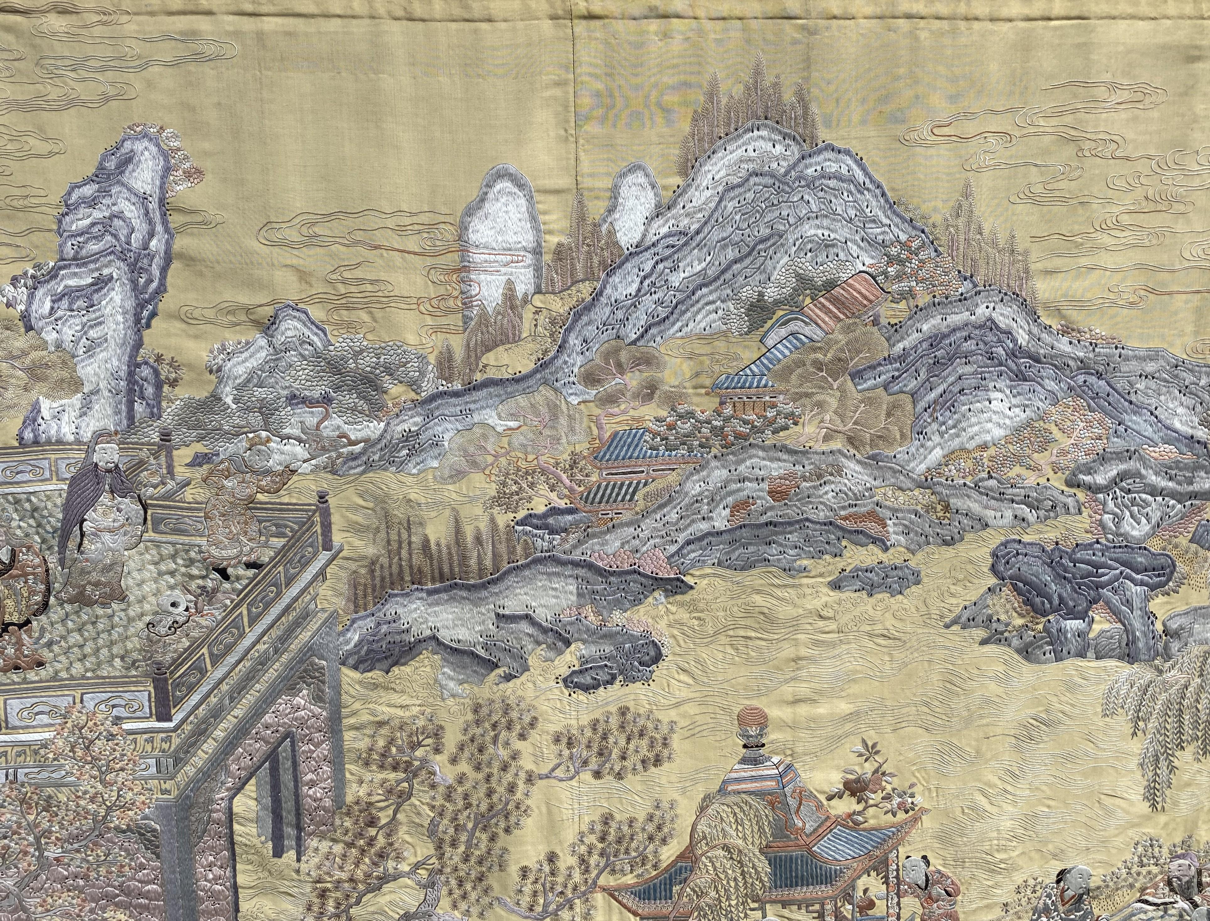 Hand-Crafted Large 19th Century Chinese Kesi Panel For Sale