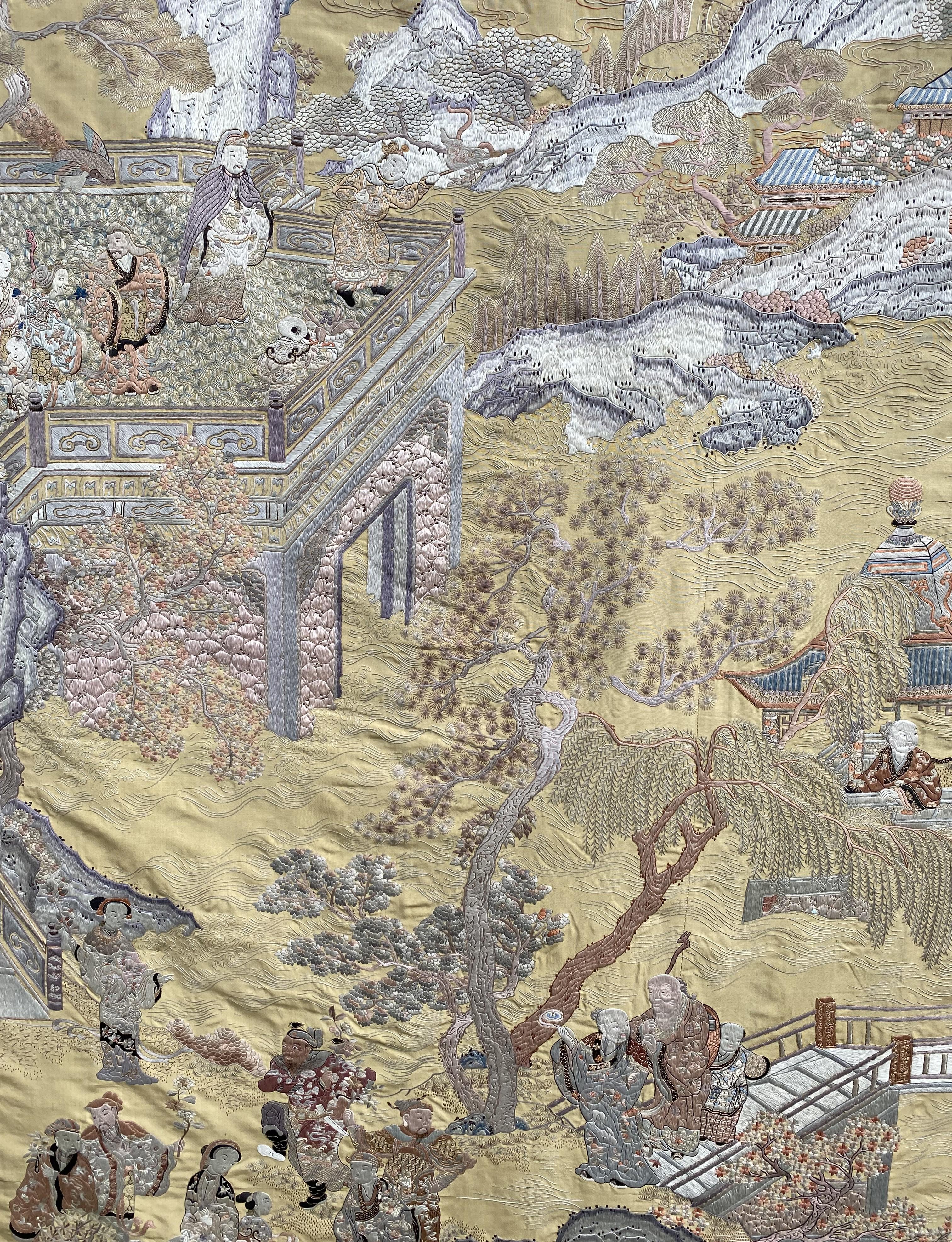 Large 19th Century Chinese Kesi Panel In Good Condition For Sale In Milford, NH