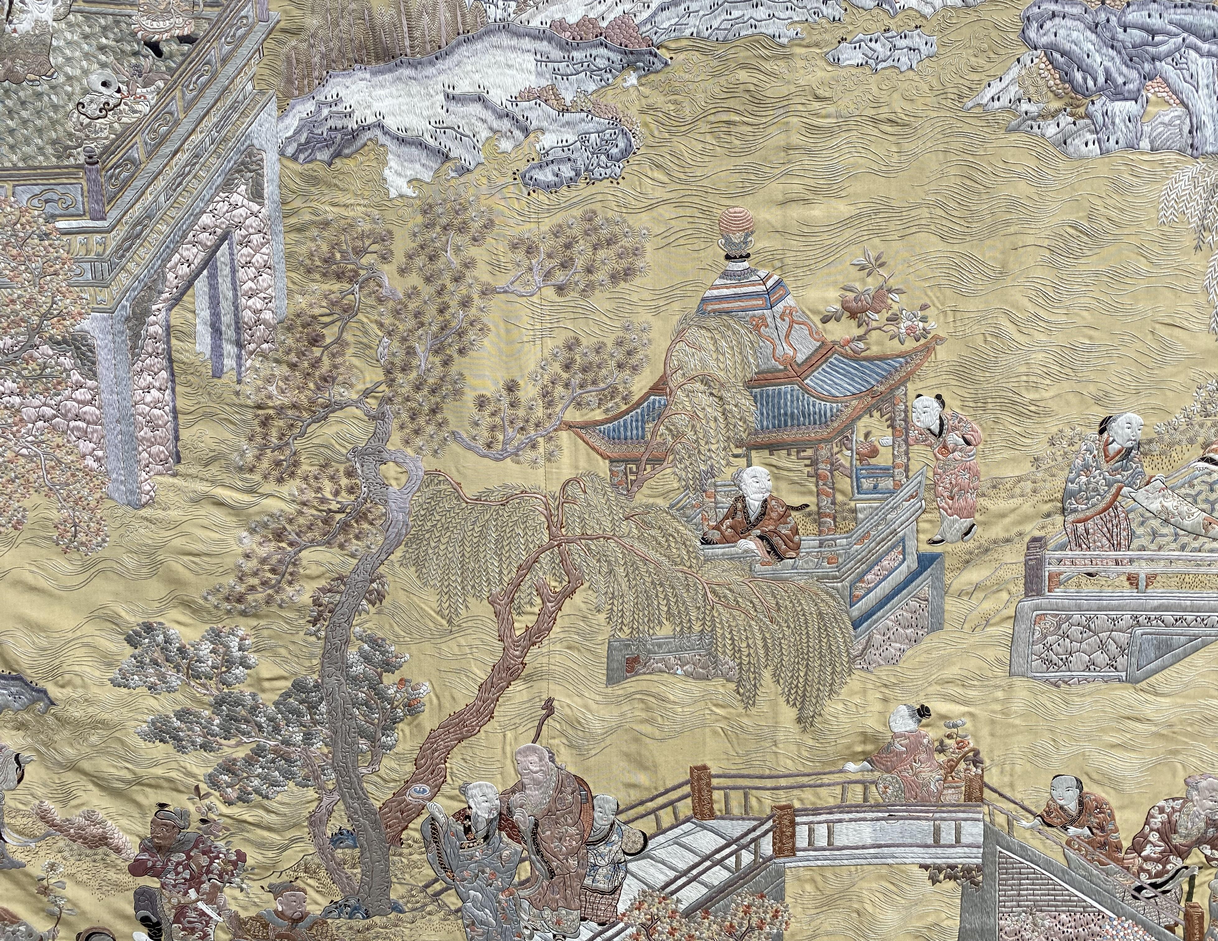 Fabric Large 19th Century Chinese Kesi Panel For Sale