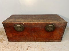 Large 19th Century Chinese Lacquered Camphor Wood Trunk