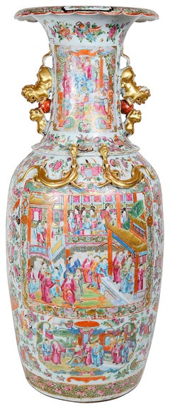 Large 19th Century Chinese Rose Medallion Vase