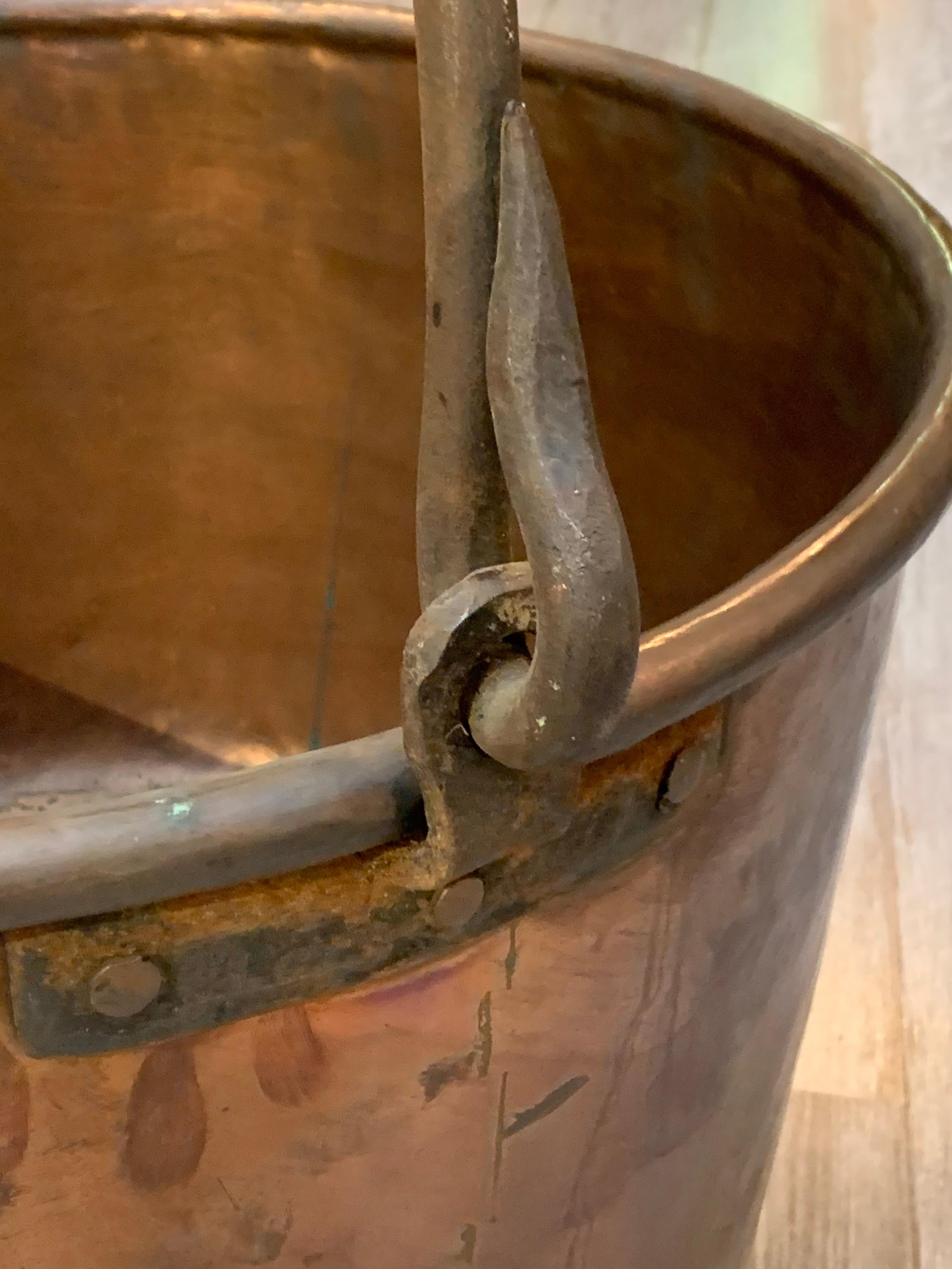 Large 19th Century Copper Cauldron Pot 1