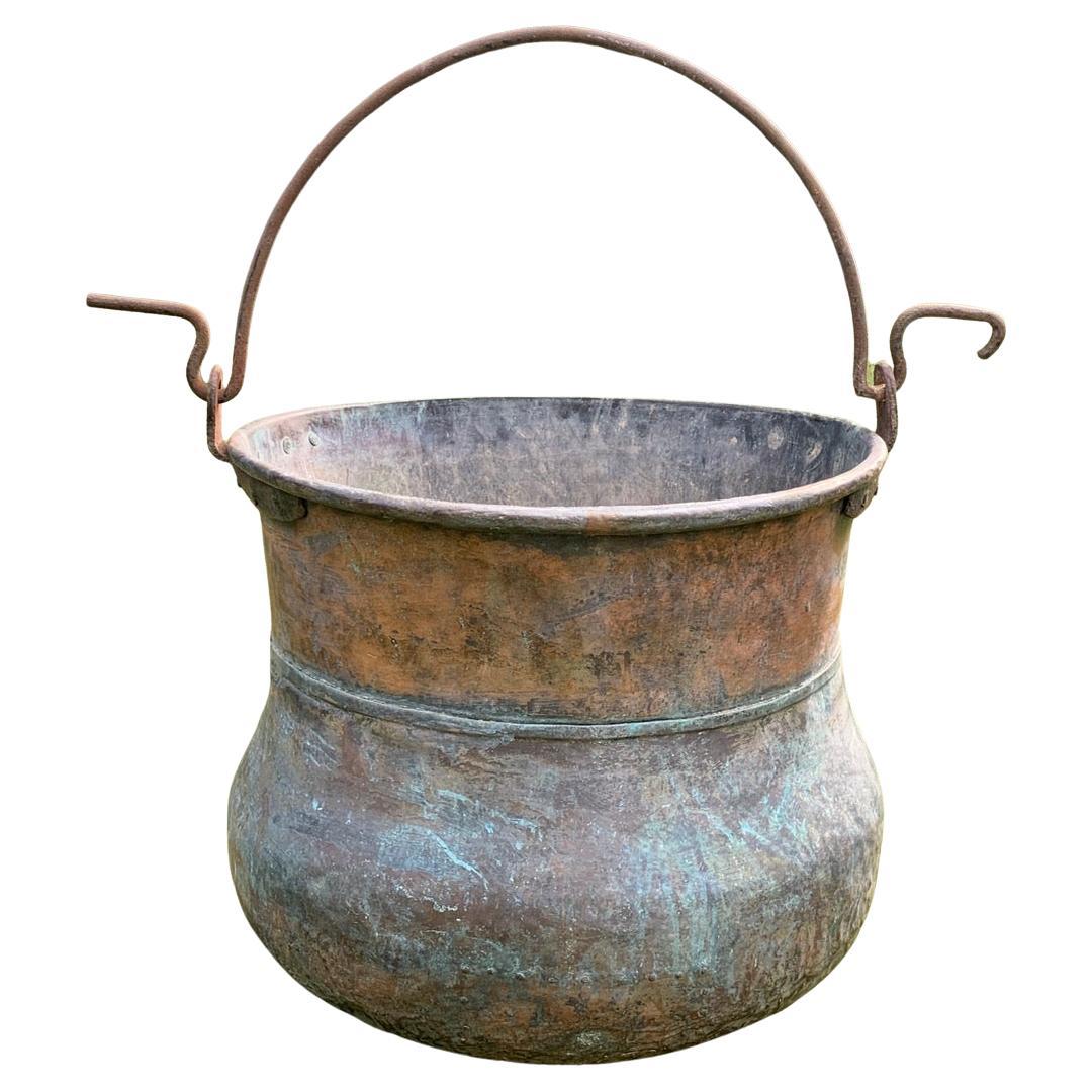 Large 19th Century Copper Cauldron Vat For Sale