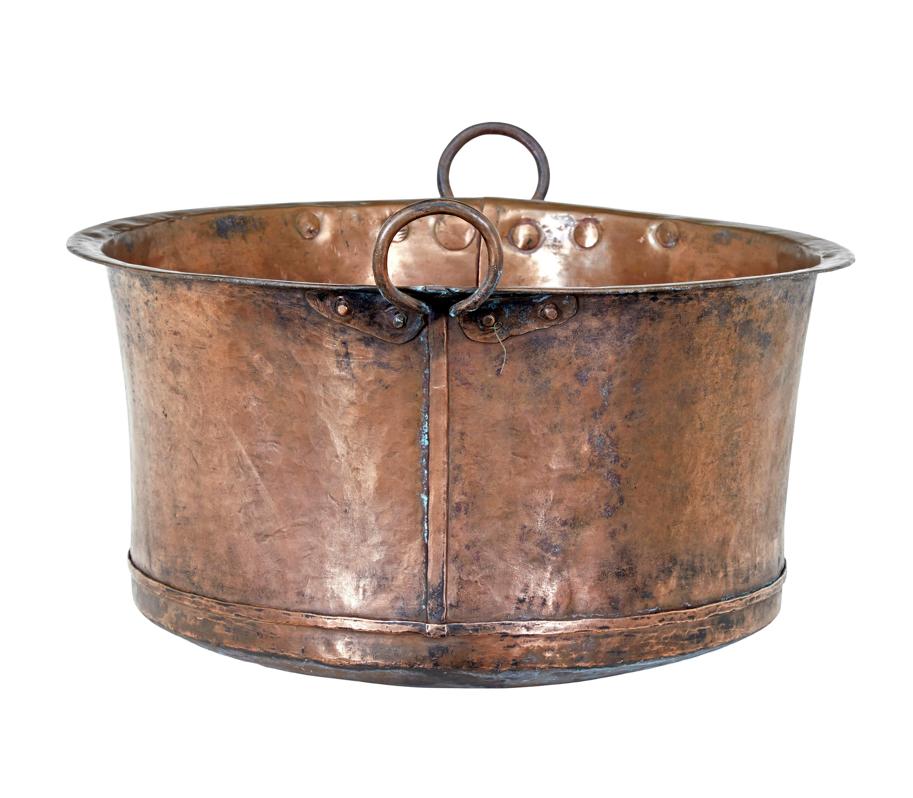 Vittoriano Grande recipiente da cucina in rame del XIX secolo in vendita