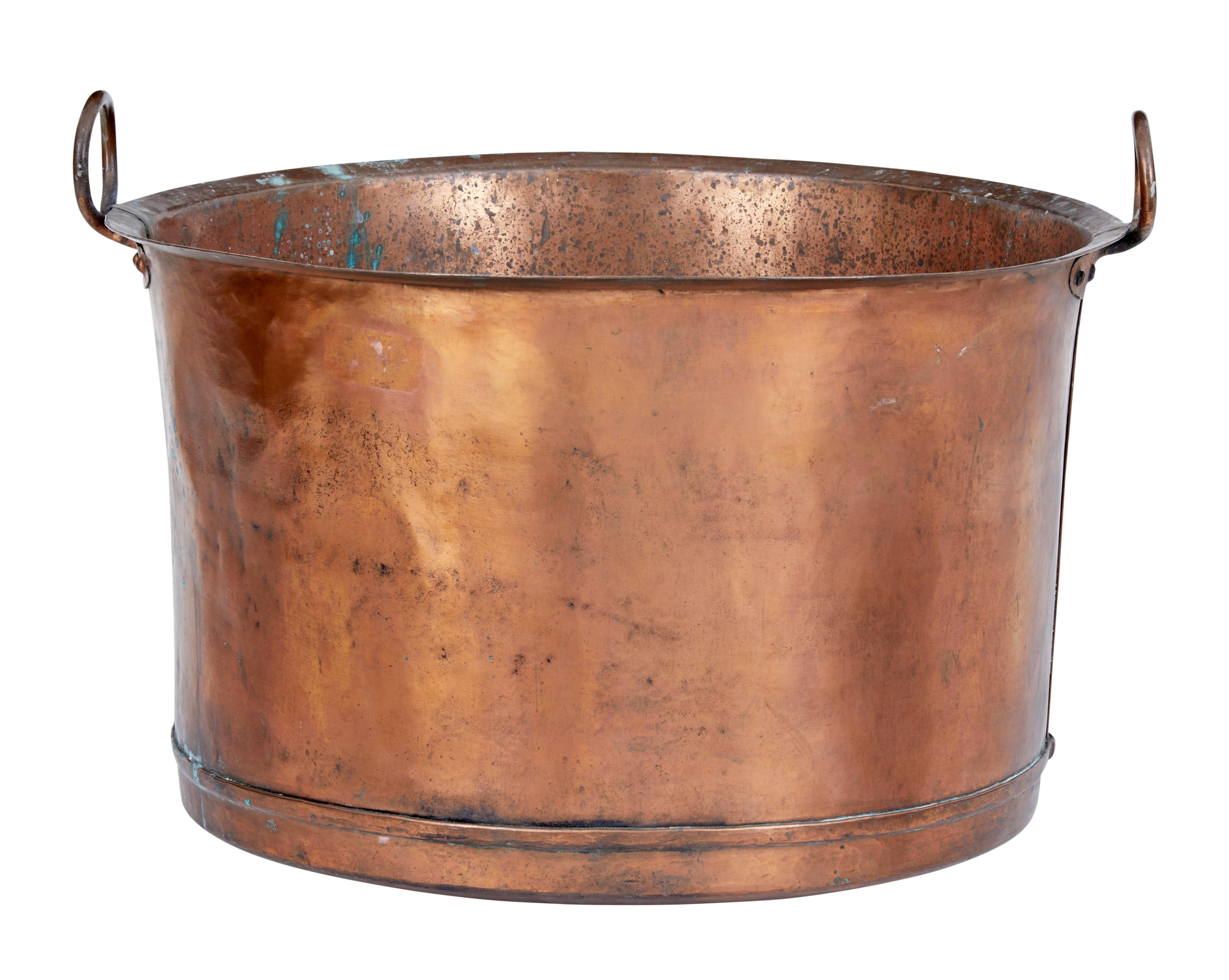 large copper cooking pot