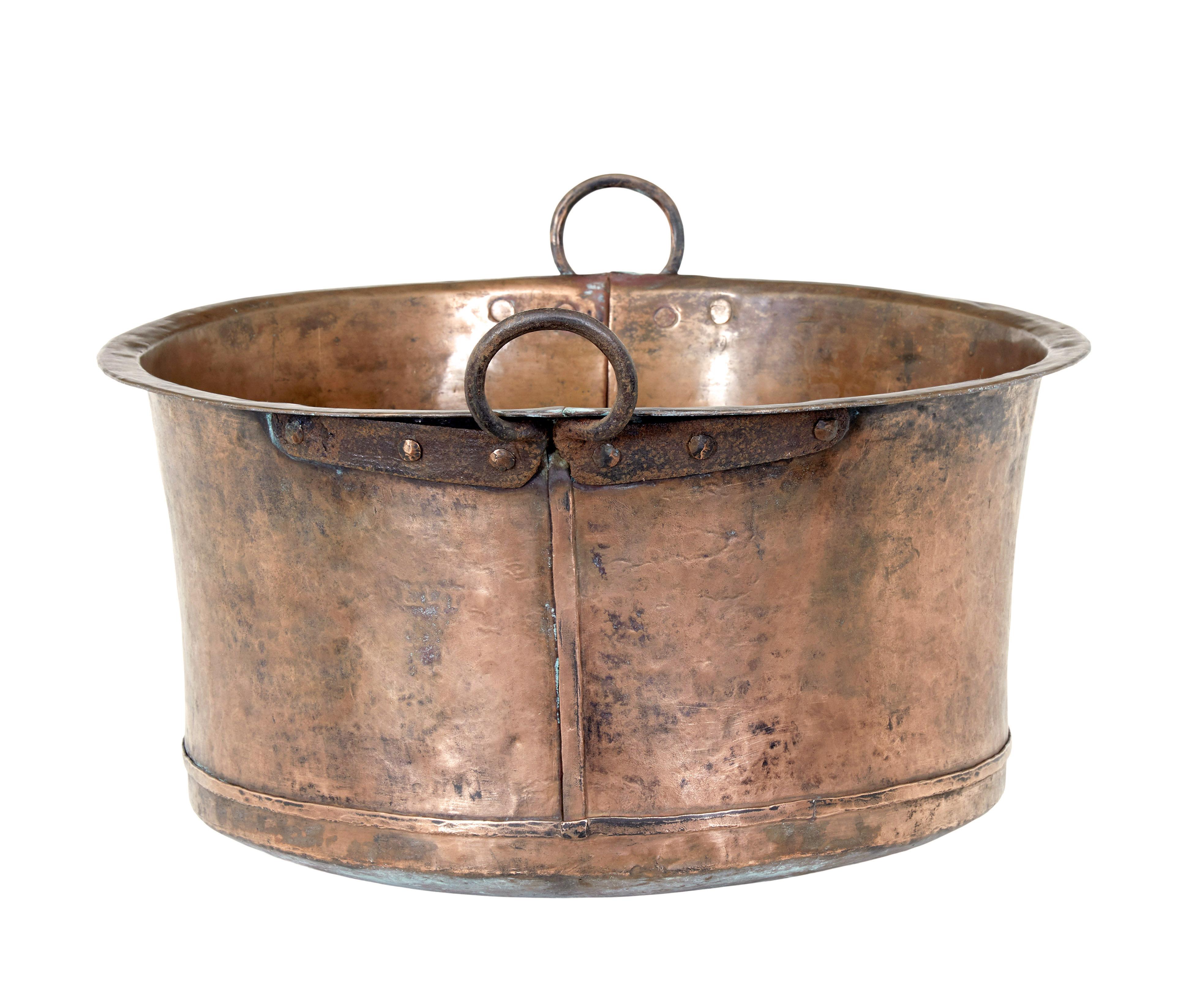 Swedish Large 19th century copper cooking vessel For Sale