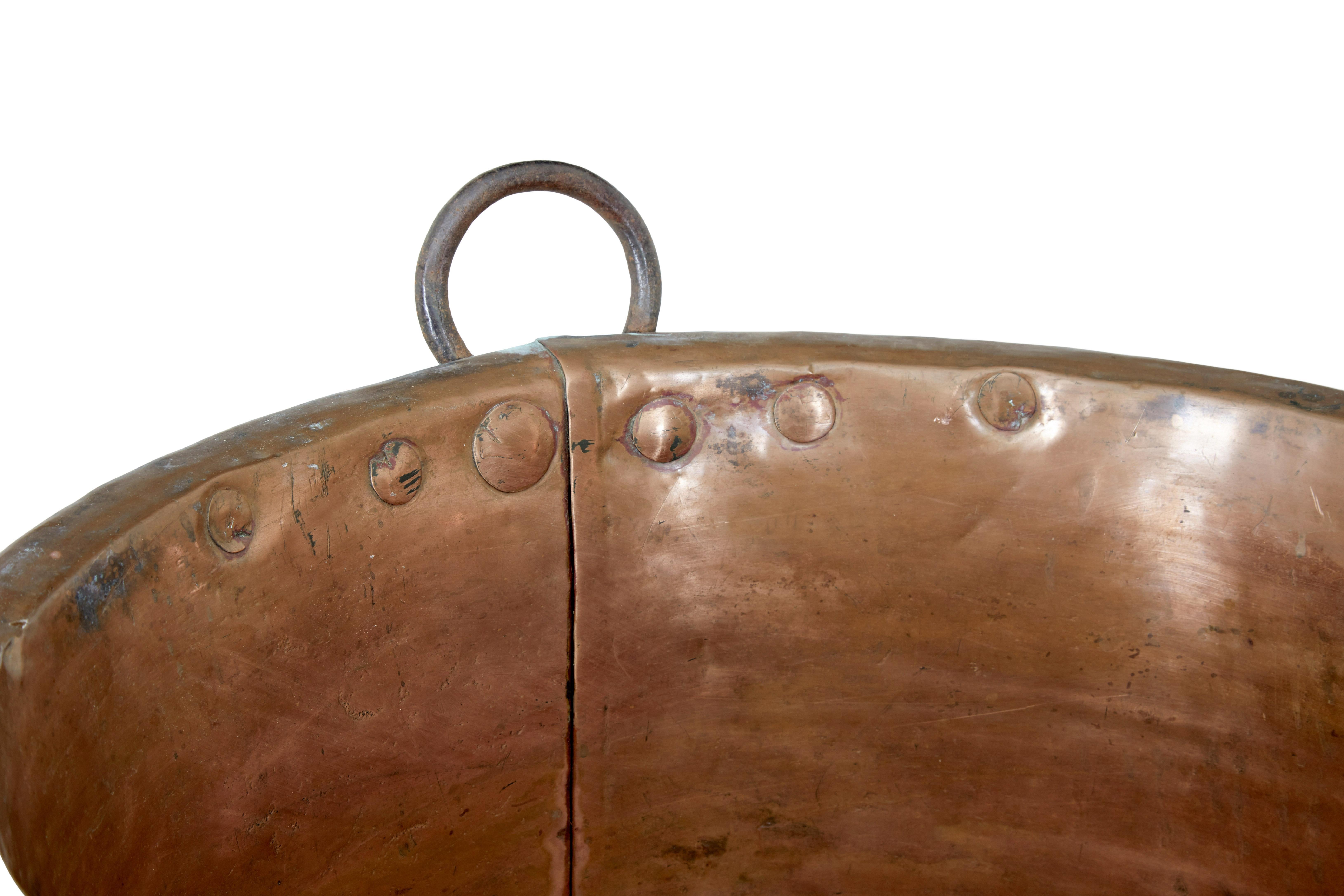 Rame Grande recipiente da cucina in rame del XIX secolo in vendita