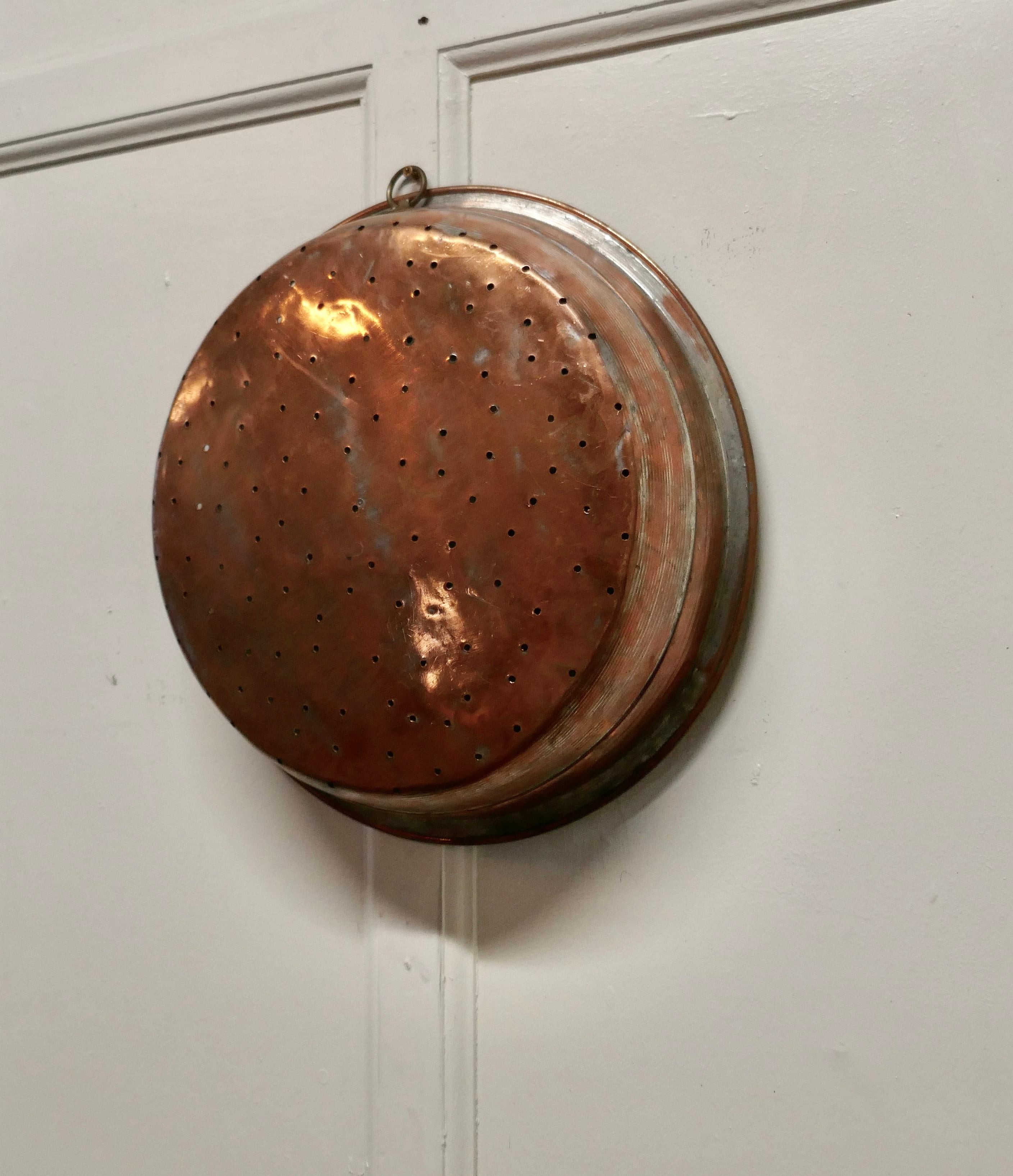 Country Large 19th Century Copper Draining Dish For Sale