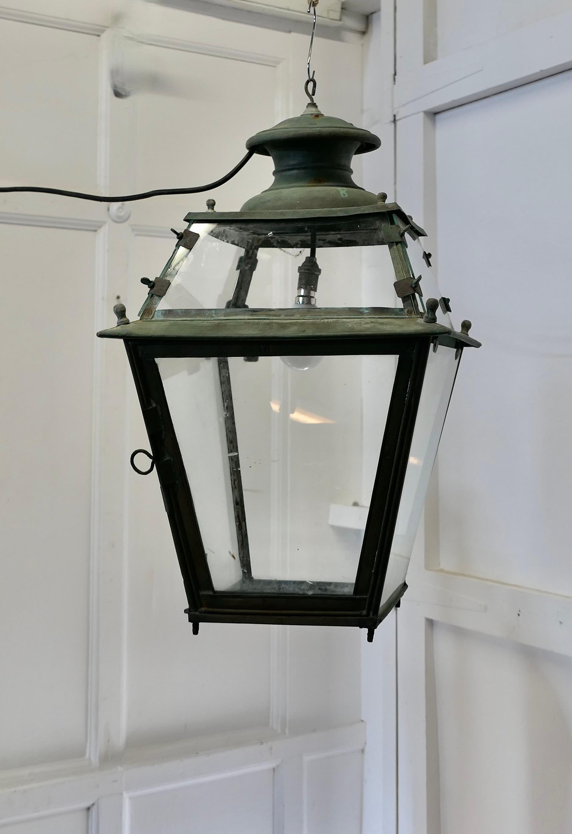 Large 19th Century Copper Hanging Lantern  This is a Large Copper Lantern    For Sale 1
