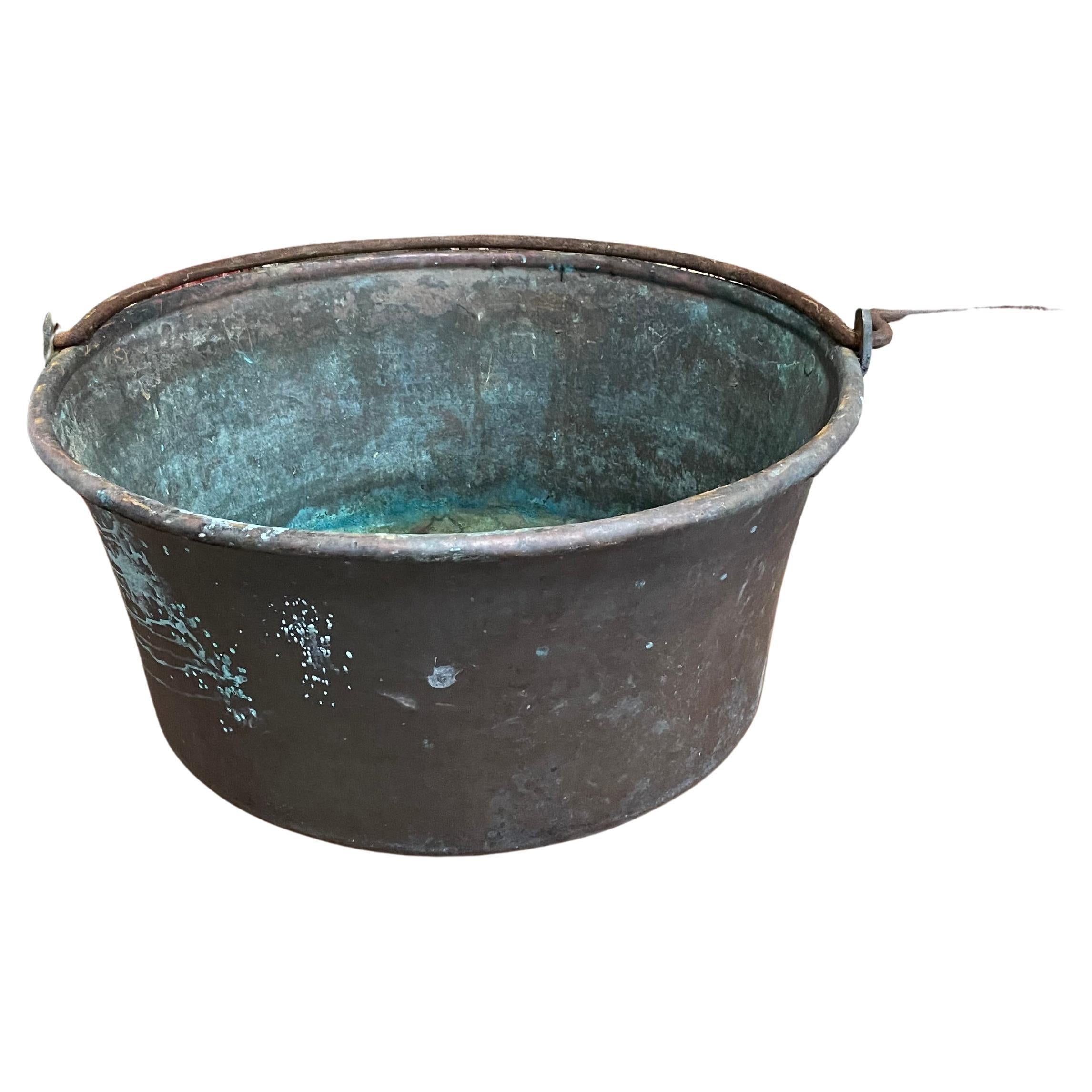 Large 19th century copper log bin / garden planter