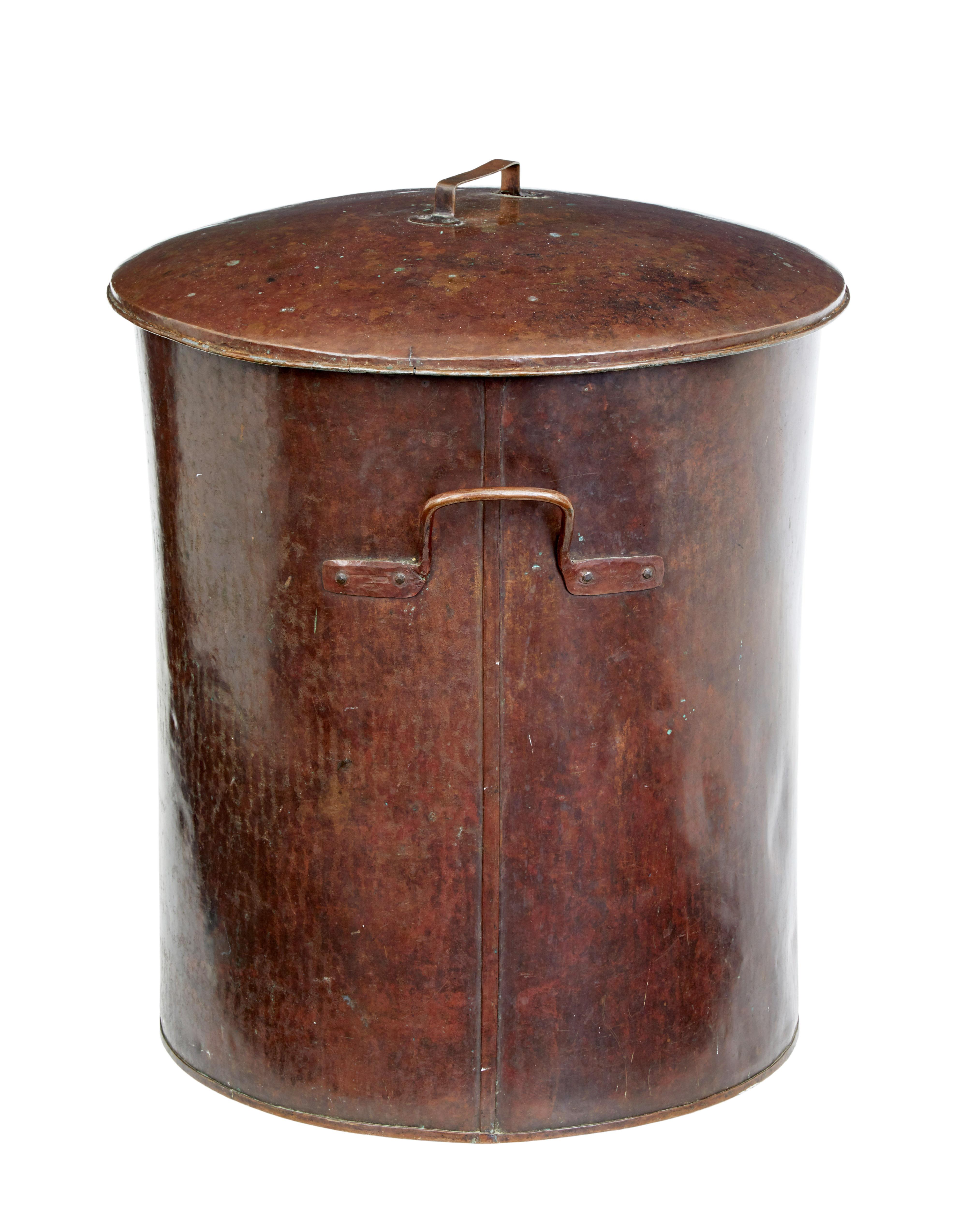 Rustic Large 19th Century Copper Milk Vessel