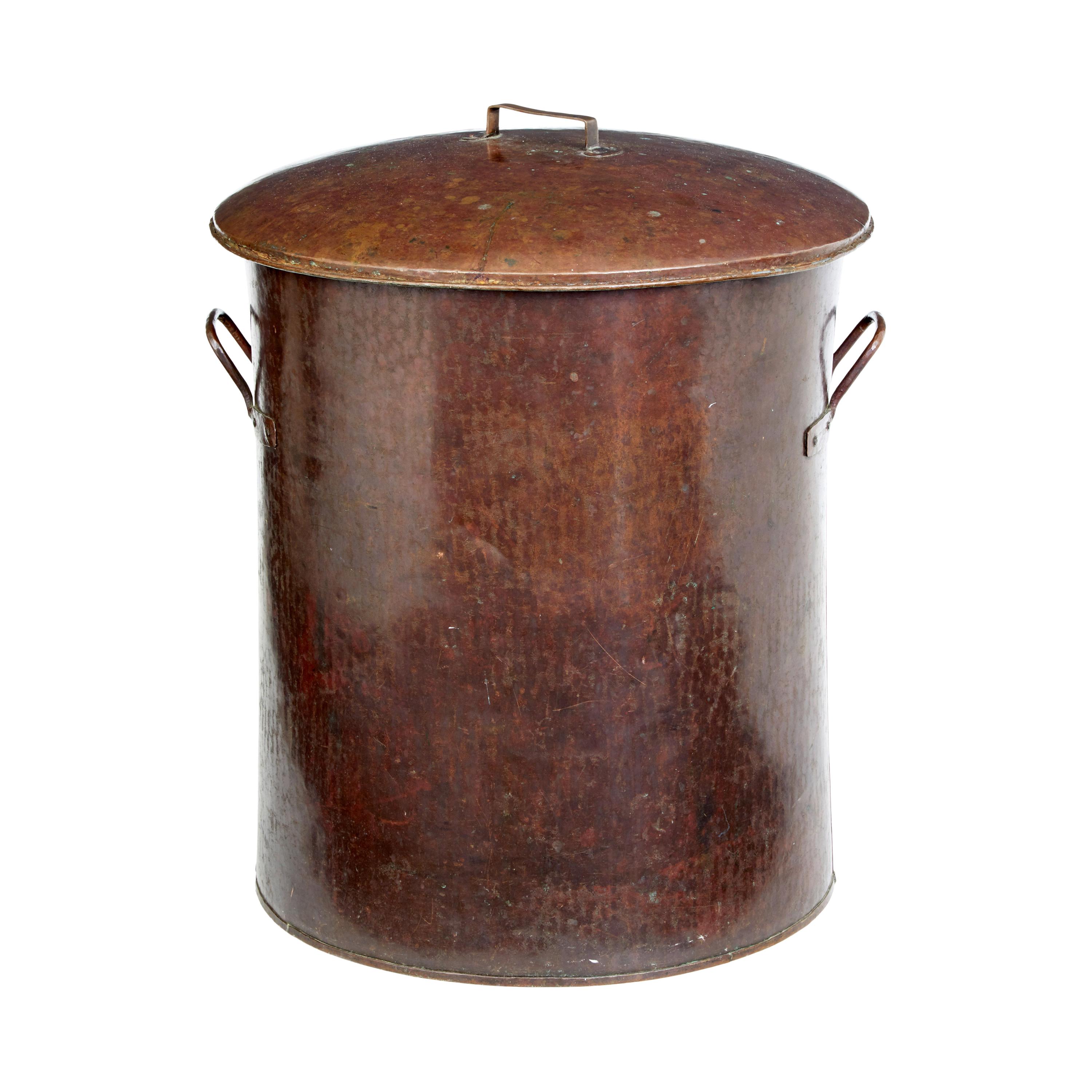 Large 19th Century Copper Milk Vessel