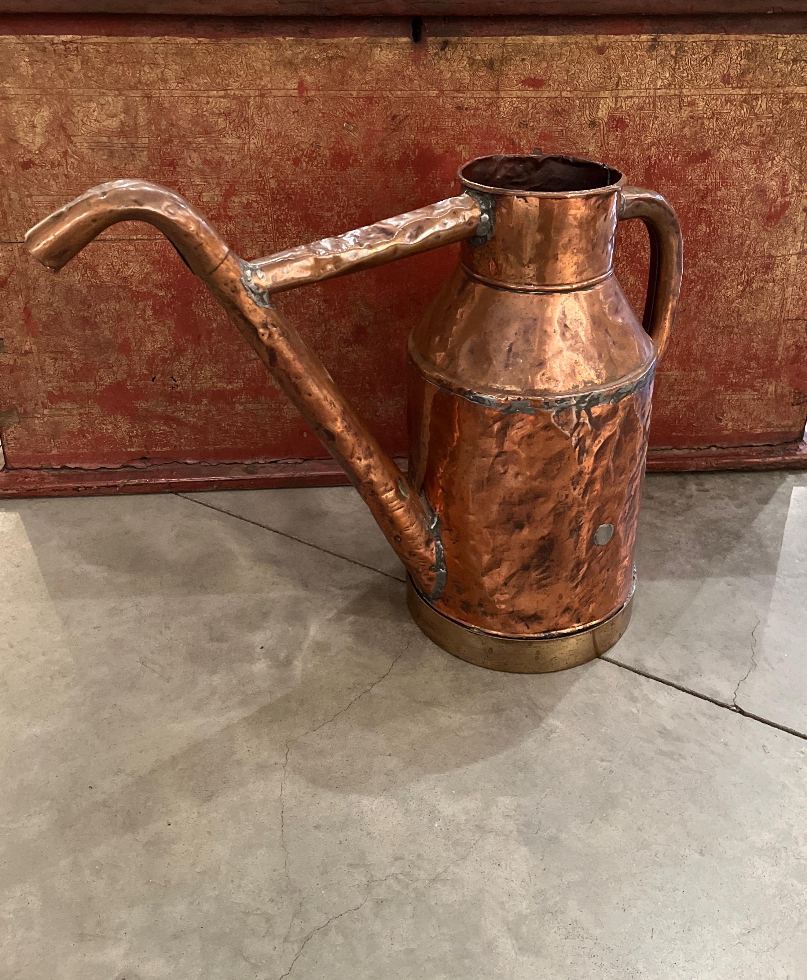 Large 19th Century Copper Oil Pitcher For Sale 6