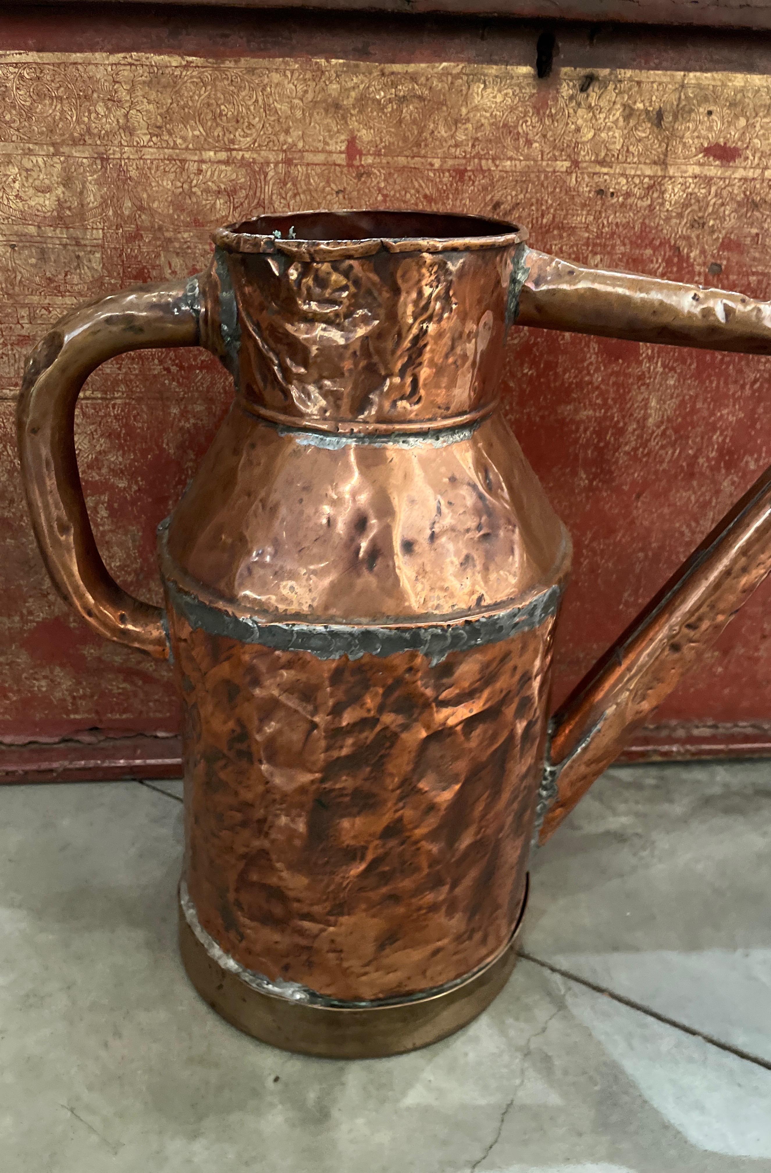 Large 19th Century Copper Oil Pitcher For Sale 9