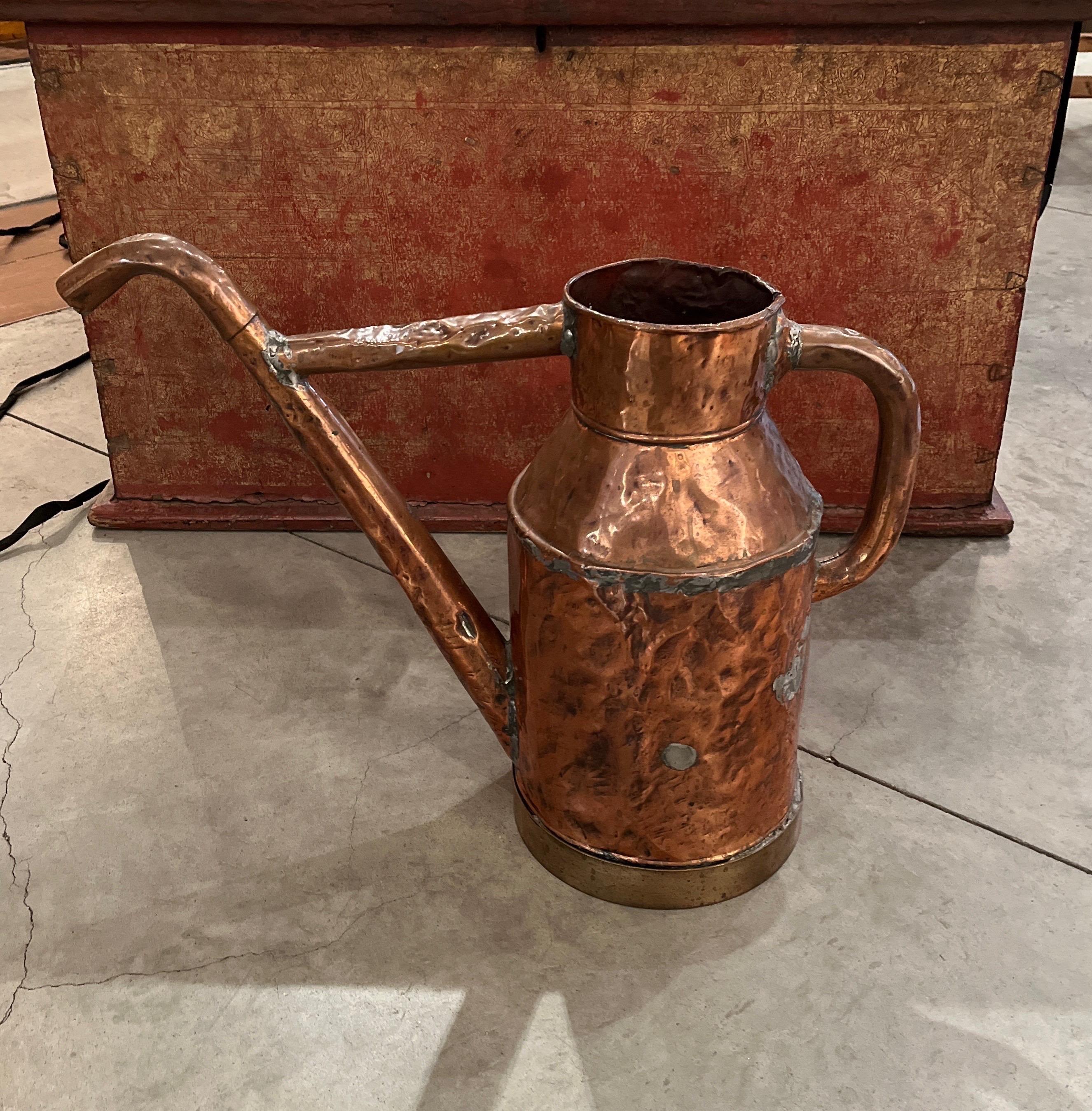 Large 19th Century Copper Oil Pitcher For Sale 10