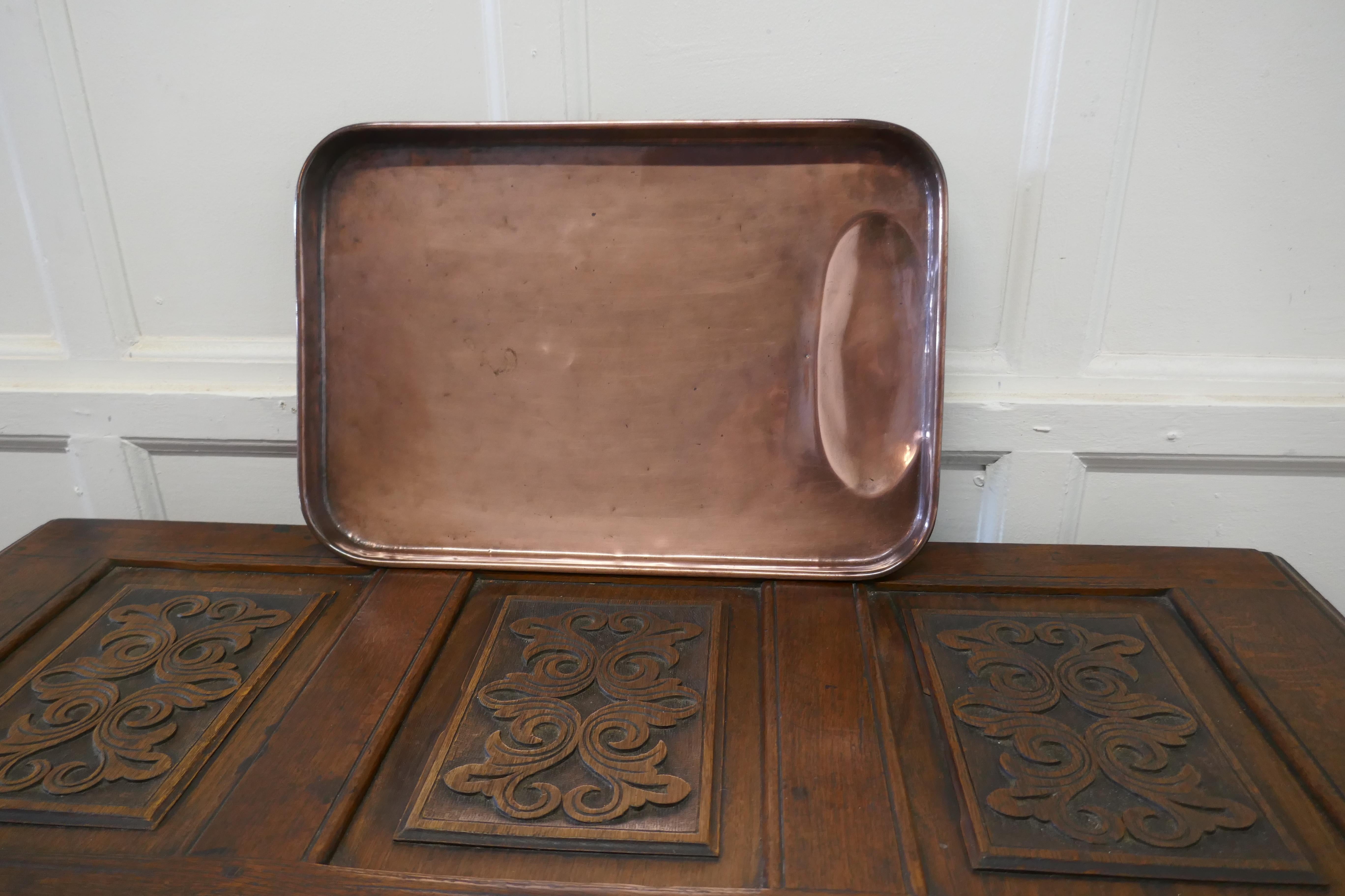 20th Century Large 19th Century Copper Roasting Tray with Gravy Well