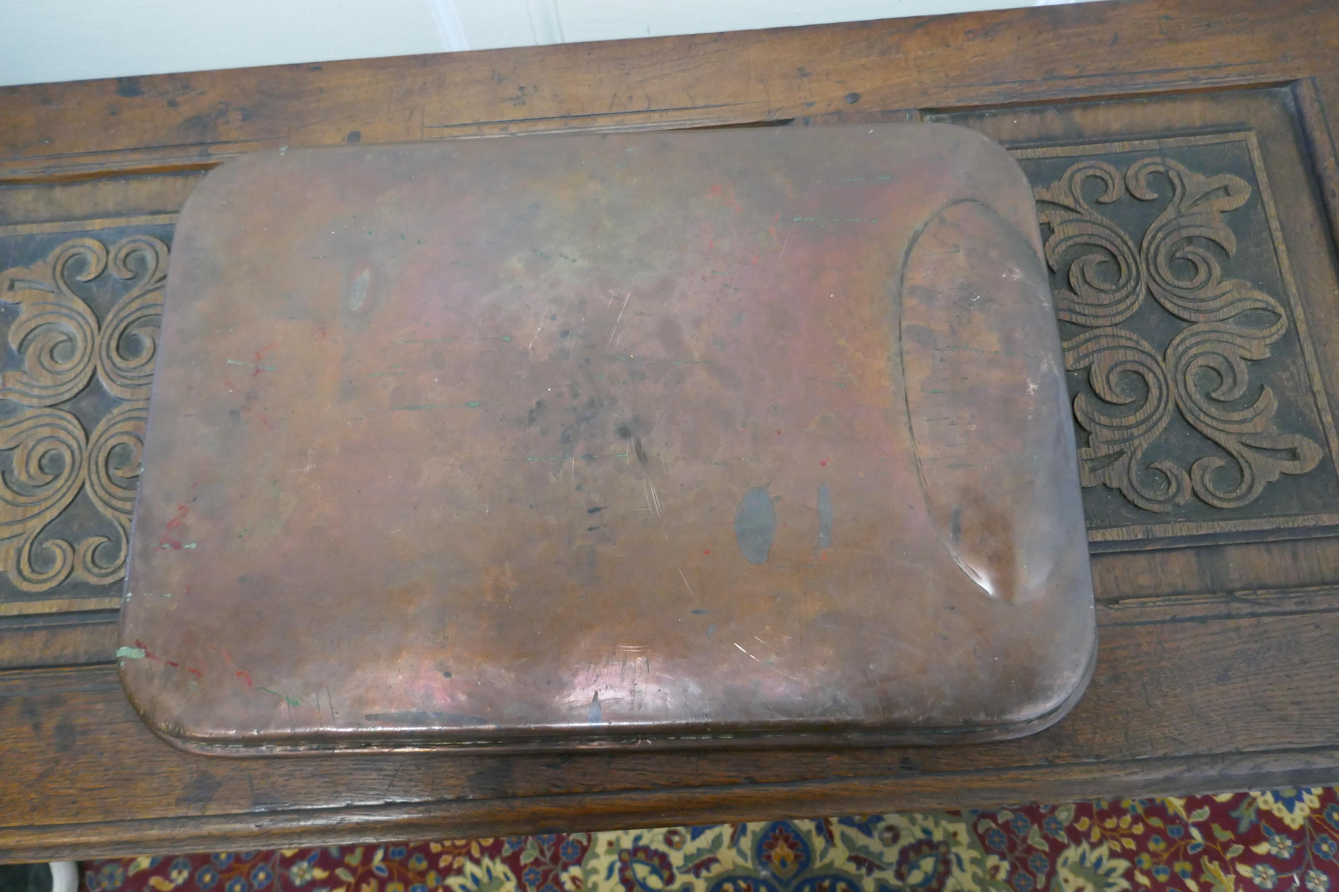 Large 19th Century Copper Roasting Tray with Gravy Well 1