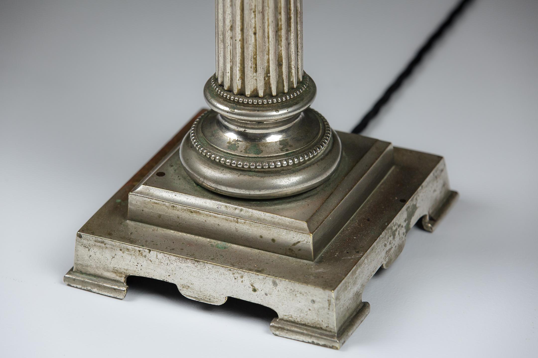 English Large 19th Century Corinthian Column Lamp
