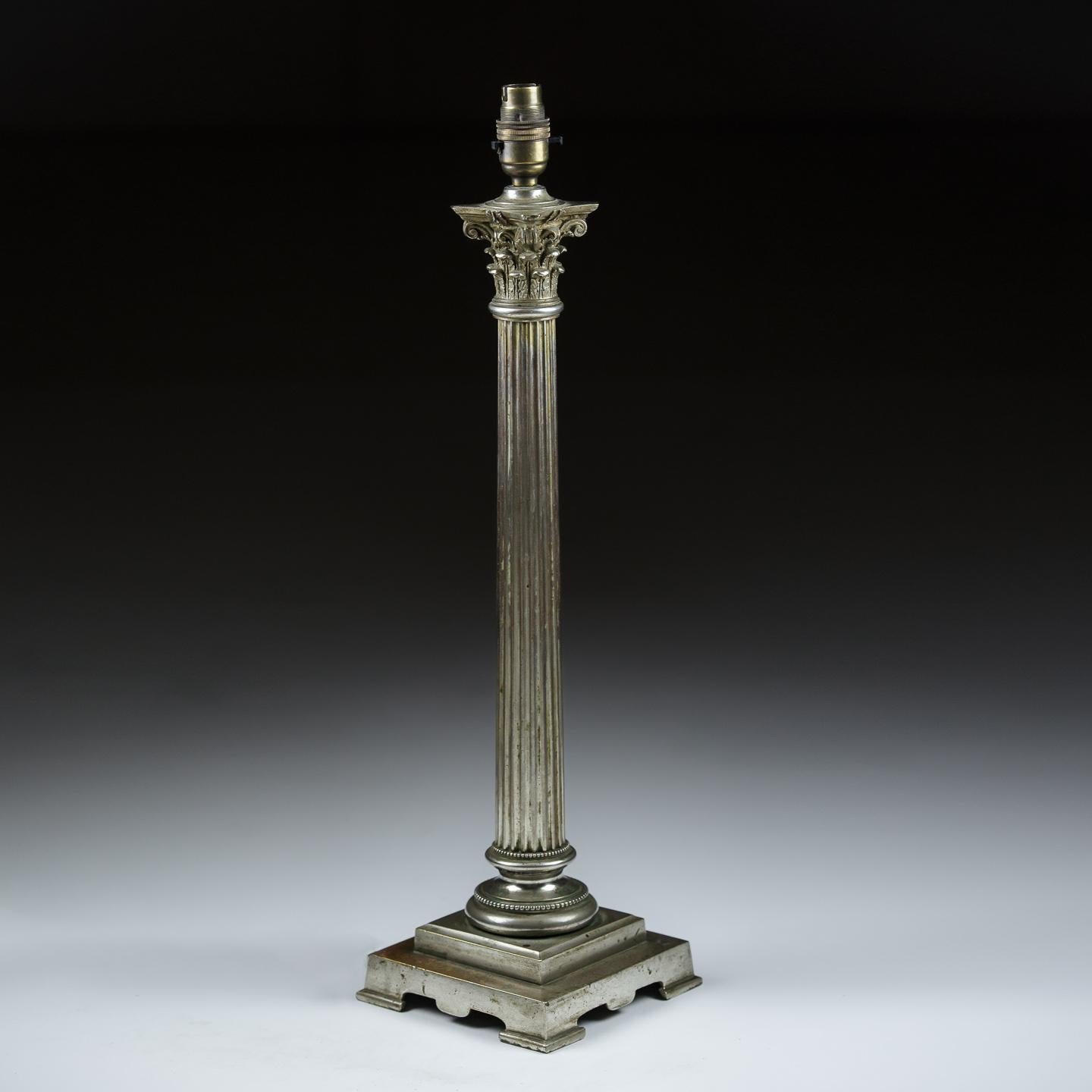 Large 19th Century Corinthian Column Lamp 2