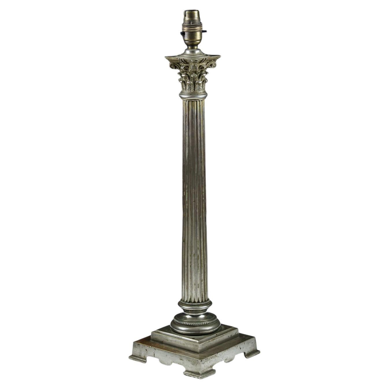 Large 19th Century Corinthian Column Lamp
