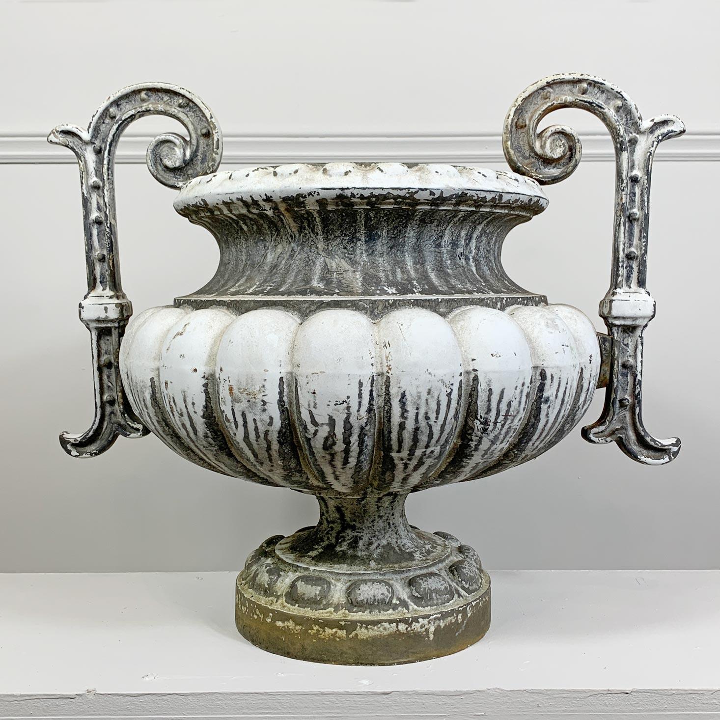 Large 19th C Corneau Frères Charleville Grey Cast Iron Urn In Good Condition For Sale In Hastings, GB