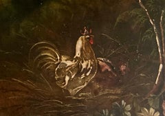 Large 19th Century Cottagecore Rustic Hand Decorated Papier Mache Dresser Box