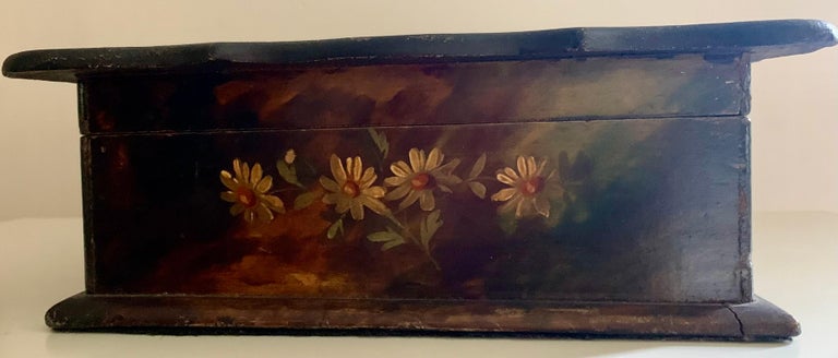 Large 19th Century Cottagecore Rustic Hand Decorated Papier Mache Dresser Box For Sale at 1stDibs Large 19th Century Cottagecore Rustic Hand Decorated Papier Mache Dresser Box For Sale at 1stDibs