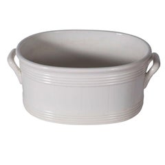 Grande vasca di decapaggio in ceramica cremosa del XIX secolo