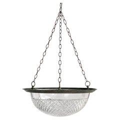 Grand Plafonnier en verre taillé du 19e siècle