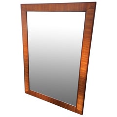 Grande specchio da parete o da pavimento Biedermeyer intarsiato danese del XIX secolo