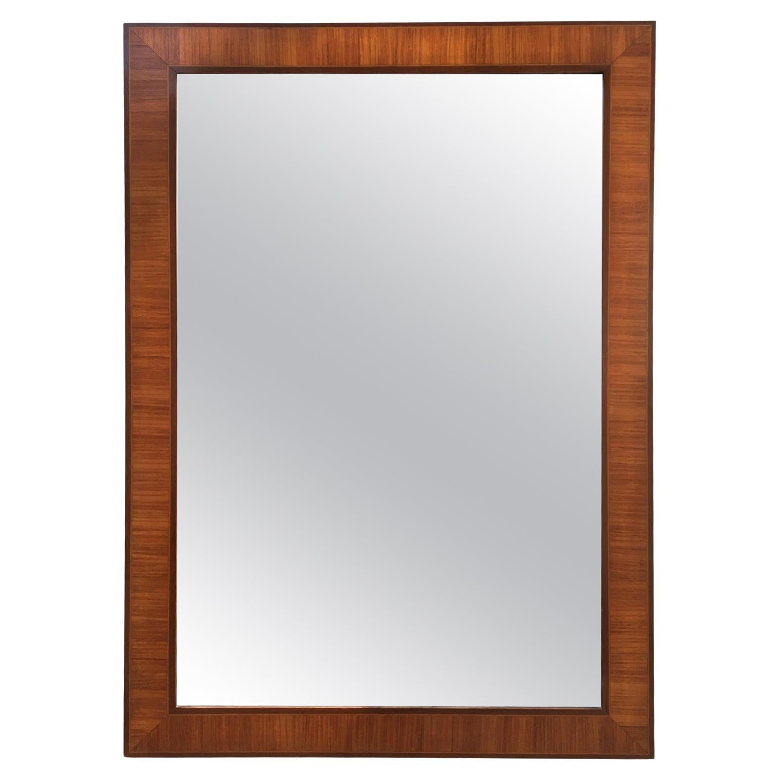 Grand miroir danois marqueté mural ou en pied Biedermeyer, 19e siècle