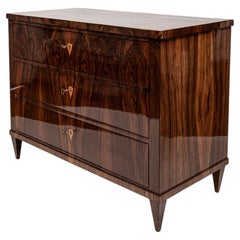Large 19th Century Dark Biedermeier Chest Of Drawers