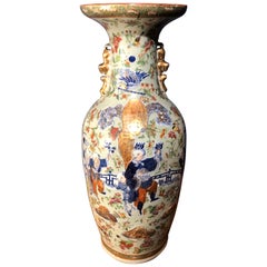 Large 19th Century Decorative Famille Verte Chinese Vase