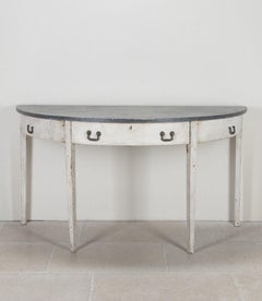 Large 19th Century Demi Lune Serving Table