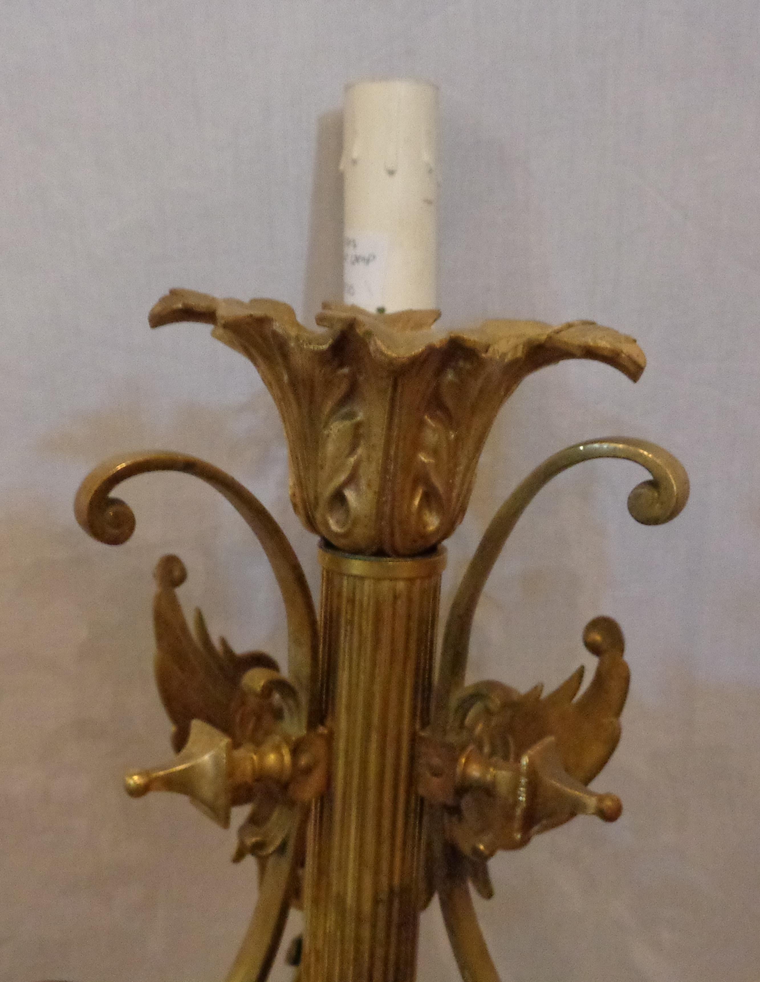 Large 19th Century Doré Bronze Full Bodied Serpent Candelabra Lamp 1