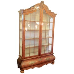 display cabinets with lock Large 19th Century Dutch Marquetry Showcase / Display Cabinet