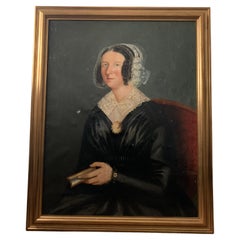 Large 19th Century Dutch Oil Portrait Painting