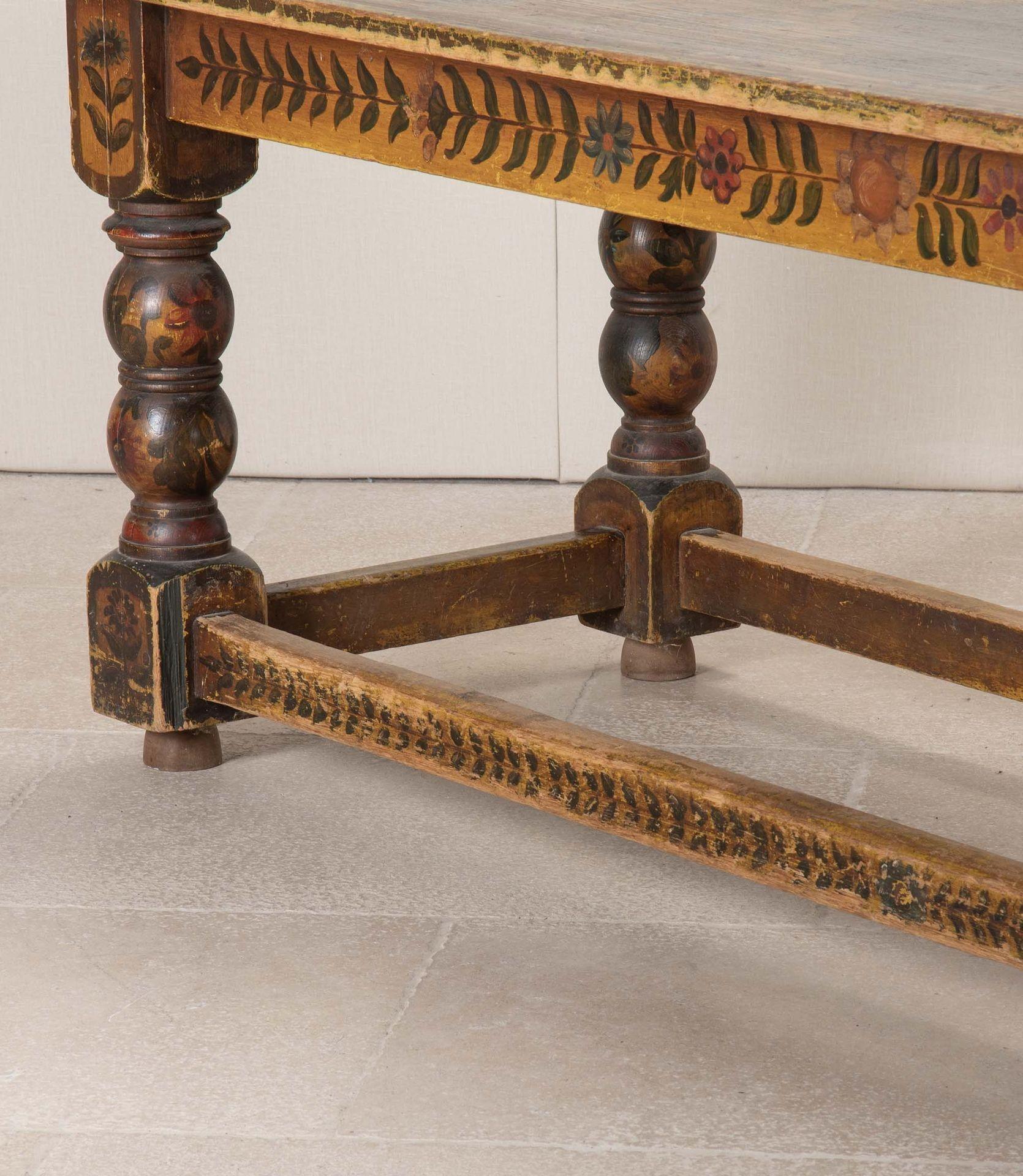 Country Grande table peinte hollandaise du 19e siècle en vente