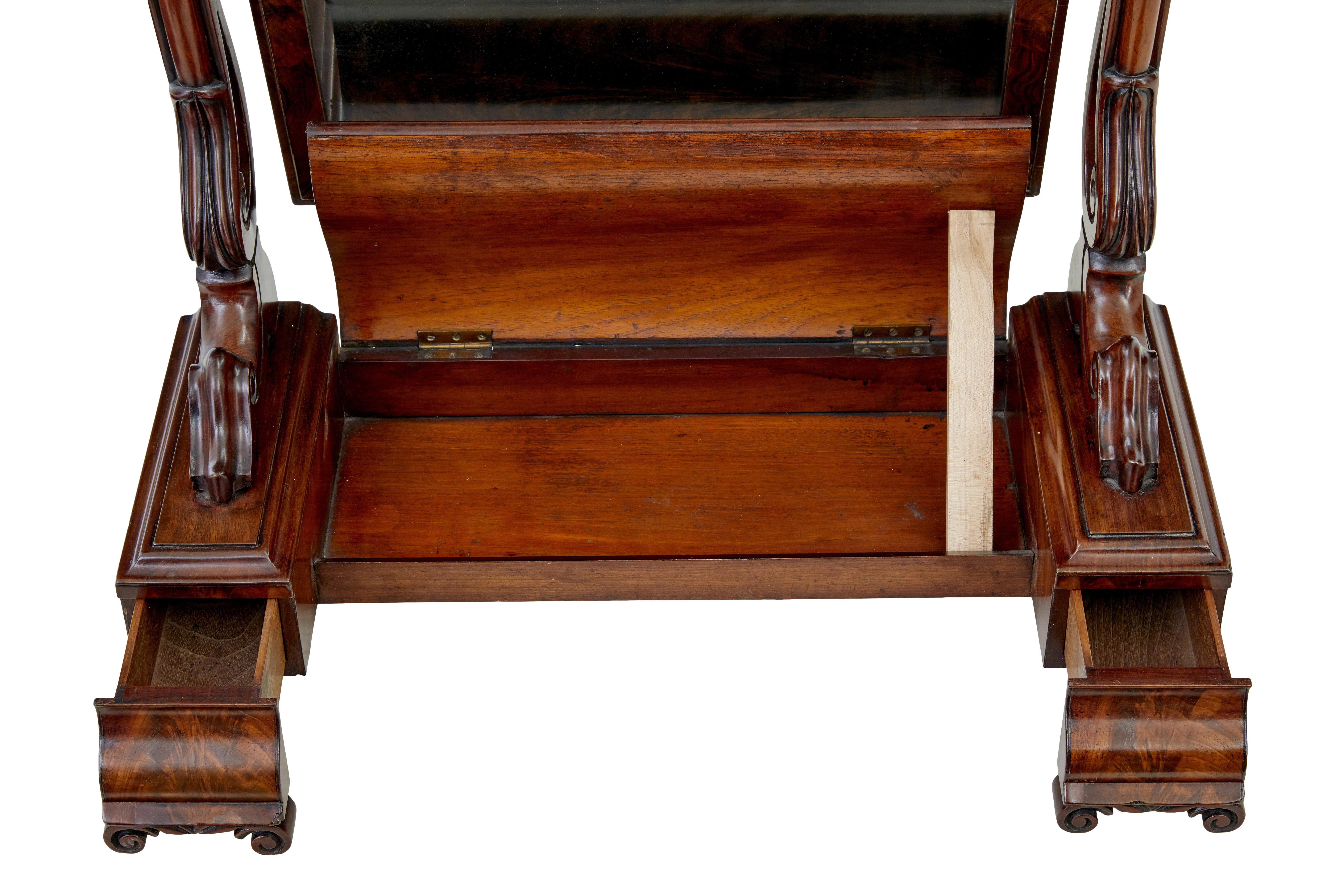 Grand miroir de vanité du 19e siècle, début de l'époque victorienne Bon état - En vente à Debenham, Suffolk