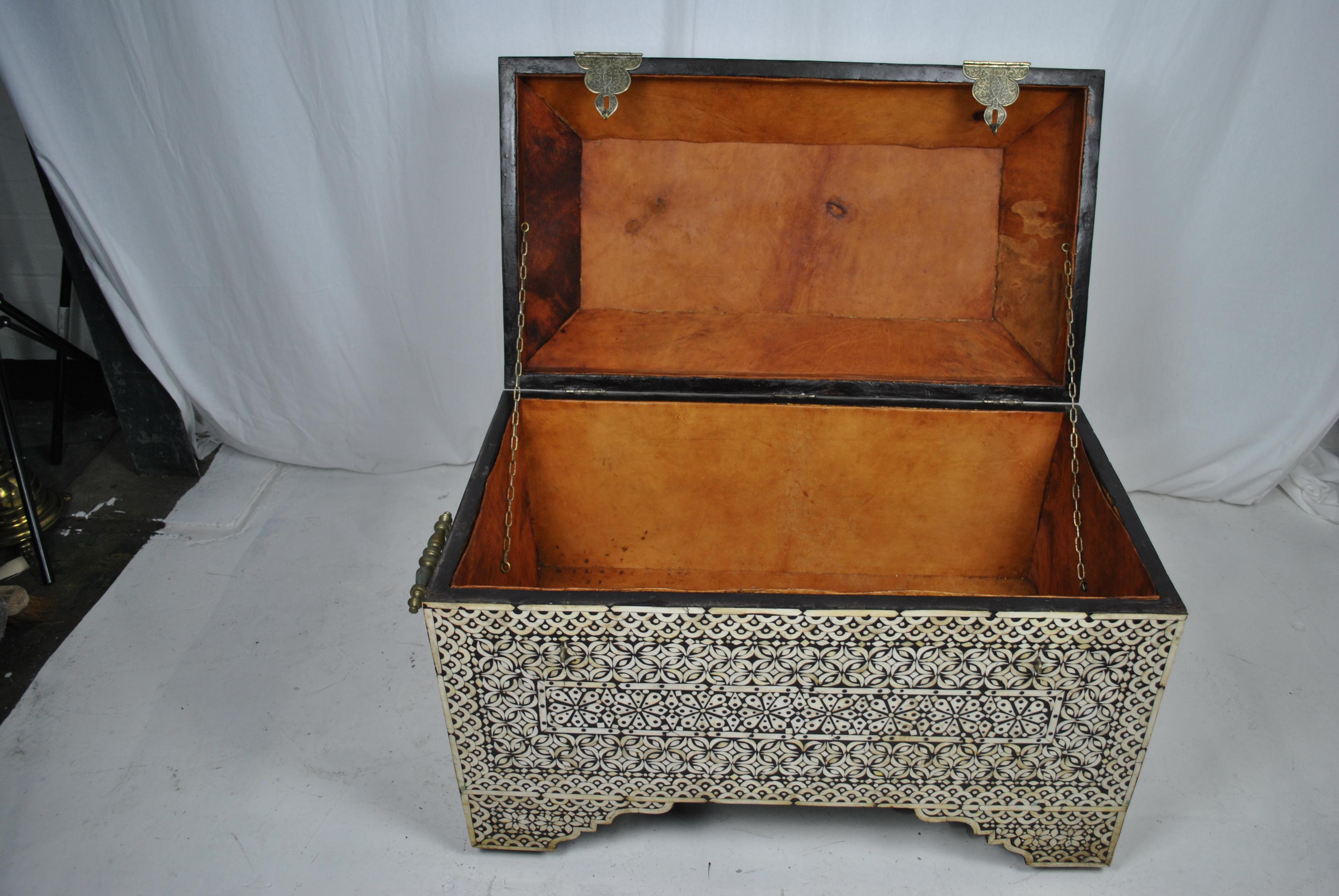 Large 19th Century Ebony and Bone Inlay Chest by Classic Silvercrats India 2