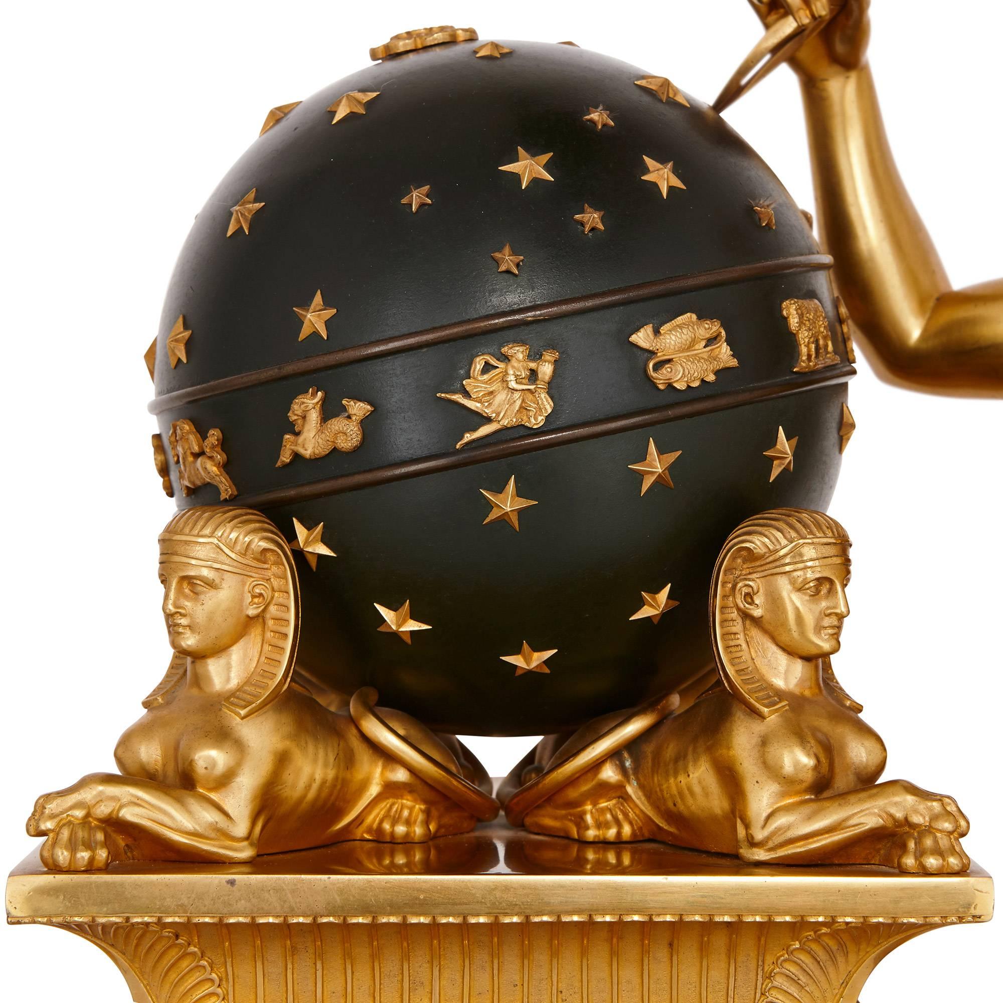 Gilt Large 19th Century Empire Ormolu Mantel Clock